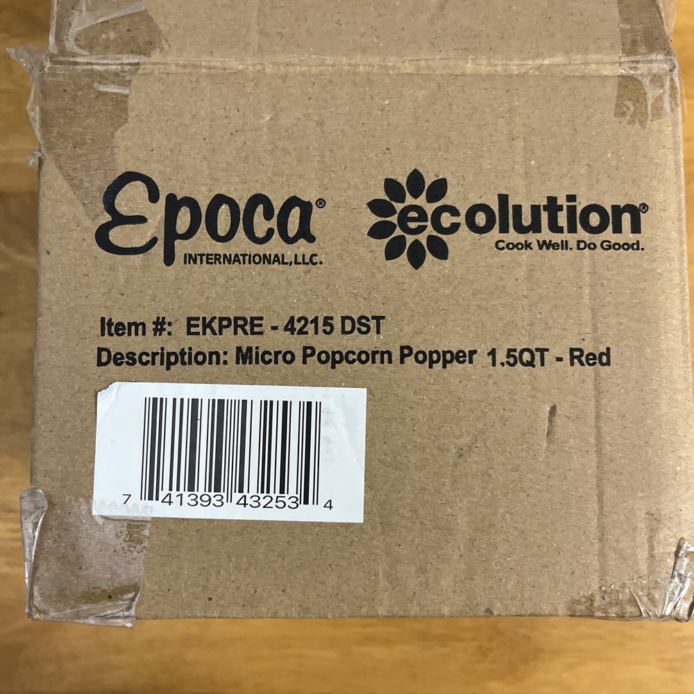 Ecolution Micro-Pop Microwave Popcorn Popper Temperature Dishwasher Safe Glass