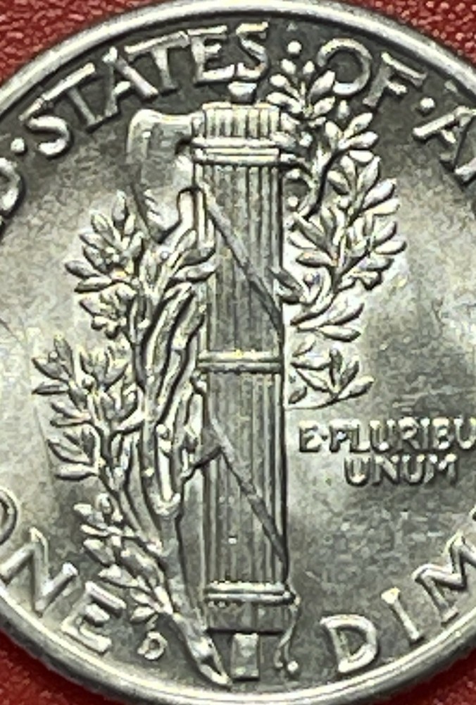1939 D Mercury Silver Dime, Choice Uncirculated, FSB.