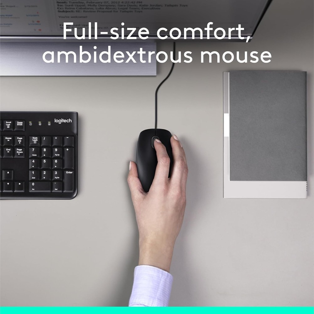 Logitech MK120 Full-size USB Wired Membrane Keyboard and Mouse Bundle For PC Mac