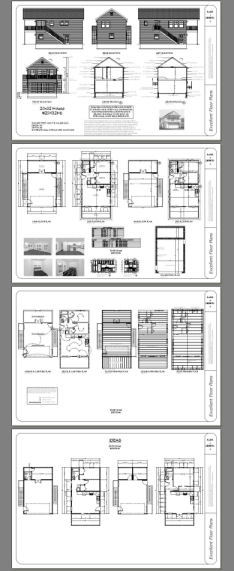 20x32 House -- PDF Floor Plan -- 785 sq ft -- Model 6N