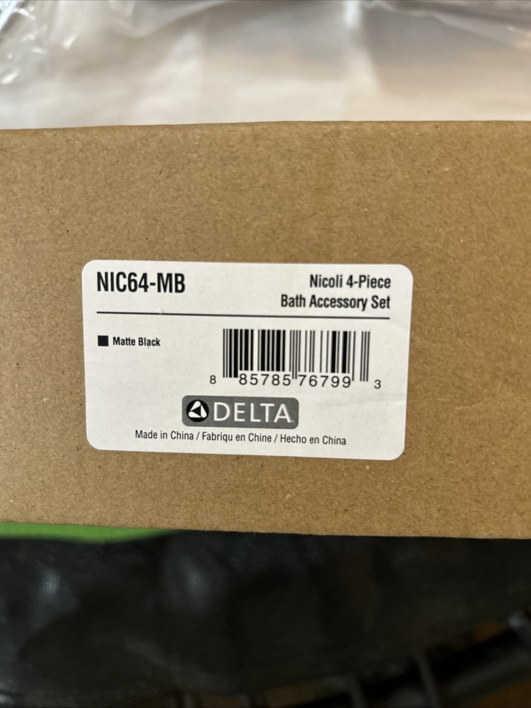 Delta Bathroom Accessory Set Matte Black NIC64-MB