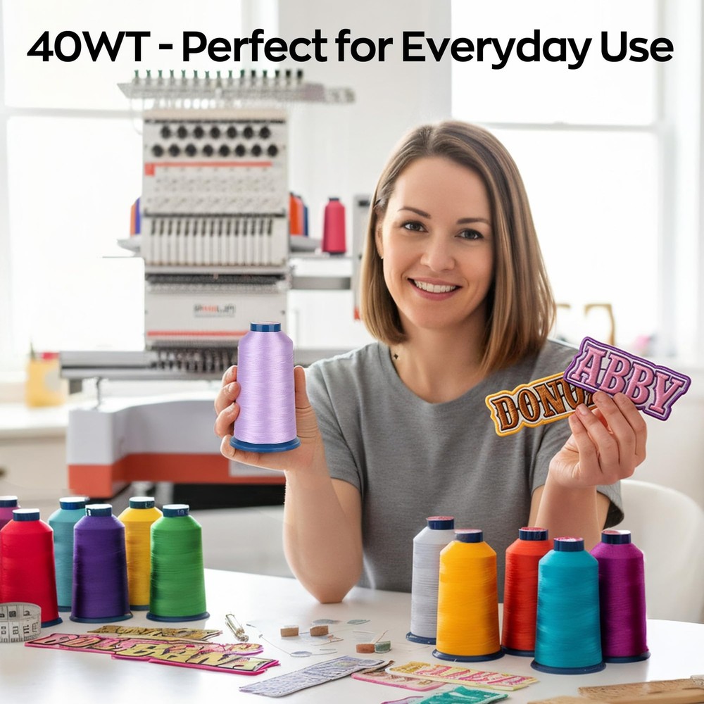 Embroidery Machine Thread Richword Selected 15 Colors 40WT (108D/2) Polyester...