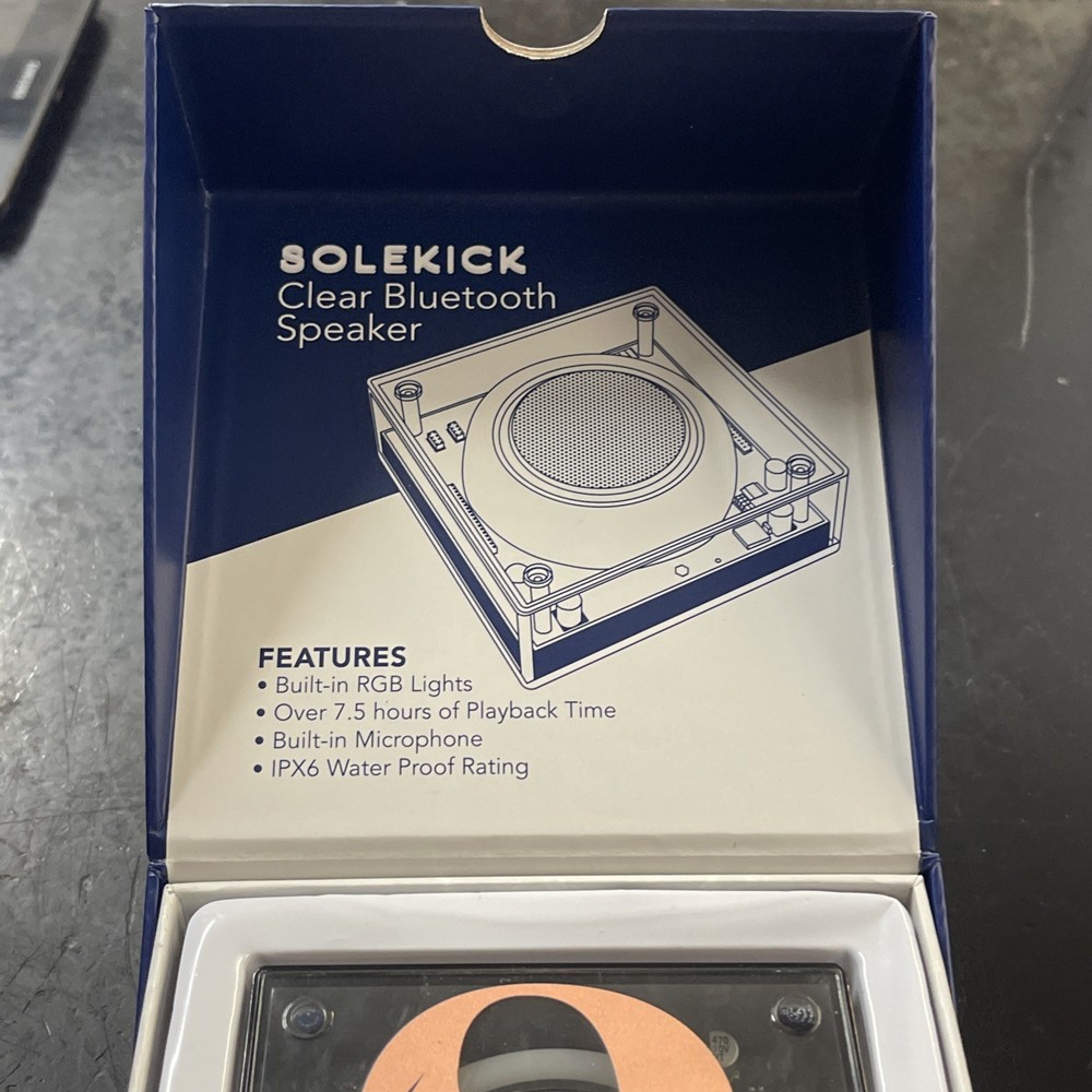 Solekick clear bluetooth speaker