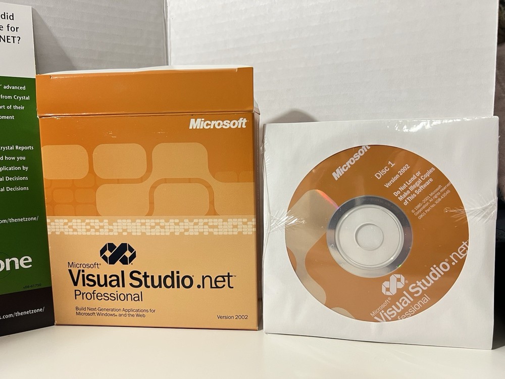 Vintage Microsoft Visual Studio.NET Professional Software suite Version 2002