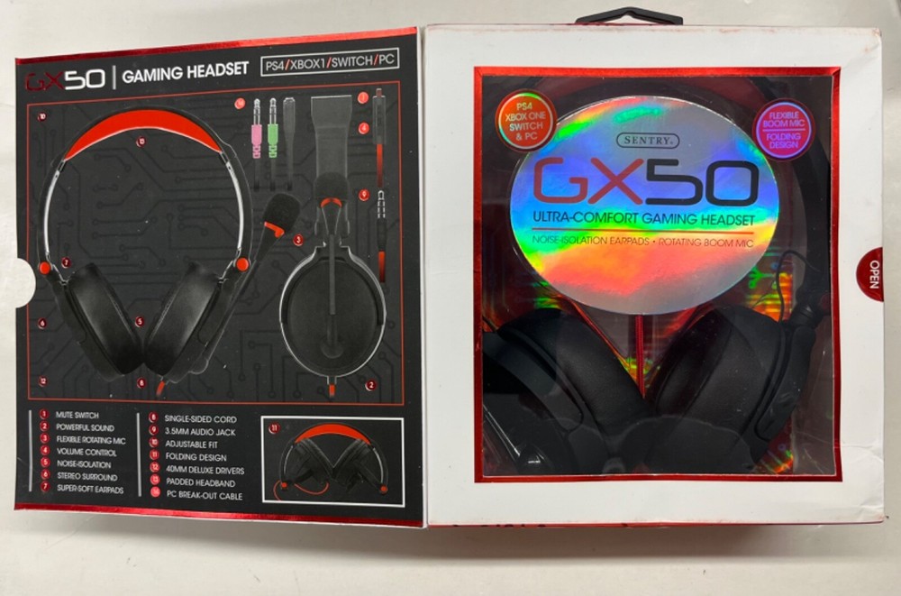 Sentry GX50 Gaming Headset (PS4/XBOX1/PC) RED