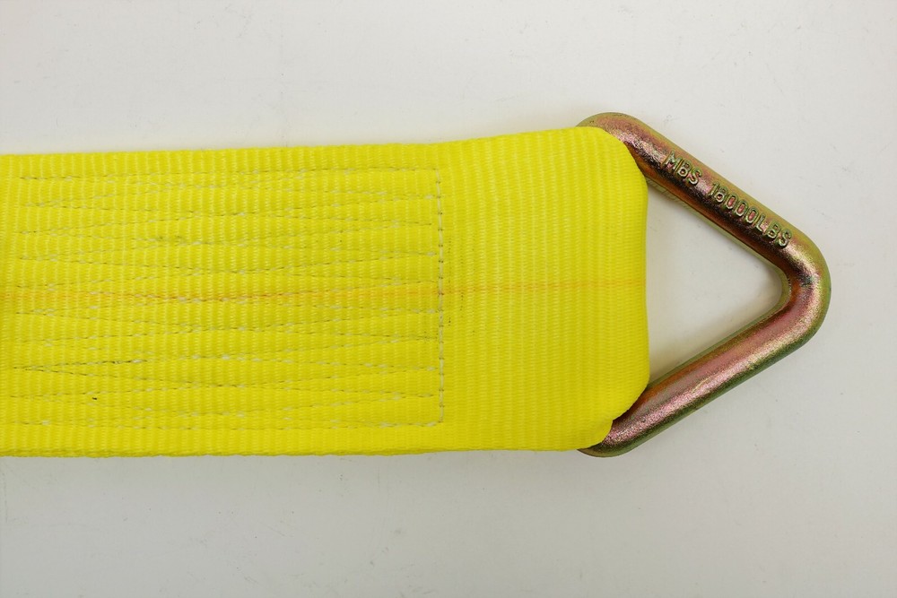 Pack of Eight (8) 4 ”x 30’ Yellow Strap with 3” D-Ring for Flatbed Trailers