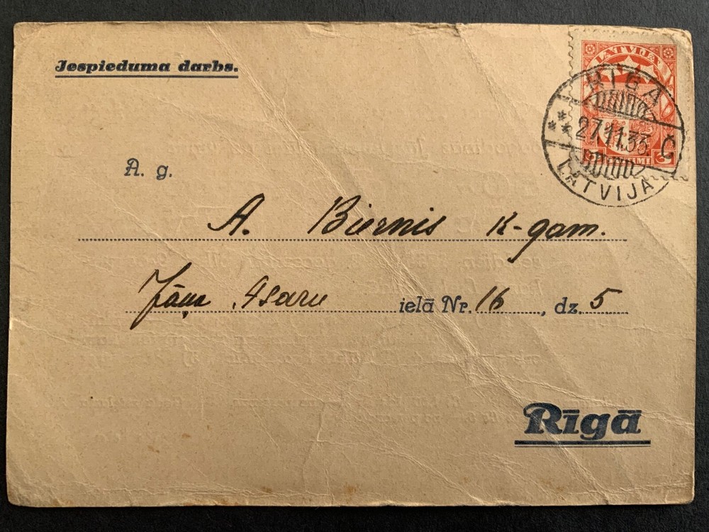 LATVIA  post card 1935  Riga