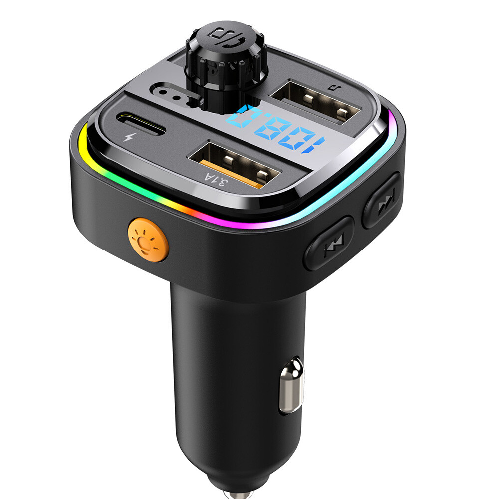 Bluetooth 5.0 Car Wireless FM Transmitter Adapter USB PD Charger AUX Hands LOT