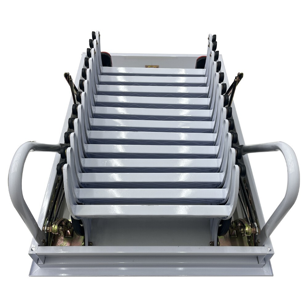 70*100 cm Attic Pull-down Folding Stairs Retractable Stairs Max 9.84ft/3m