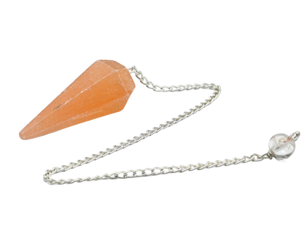 Orange Selenite Dowsing Crystal Pendulum