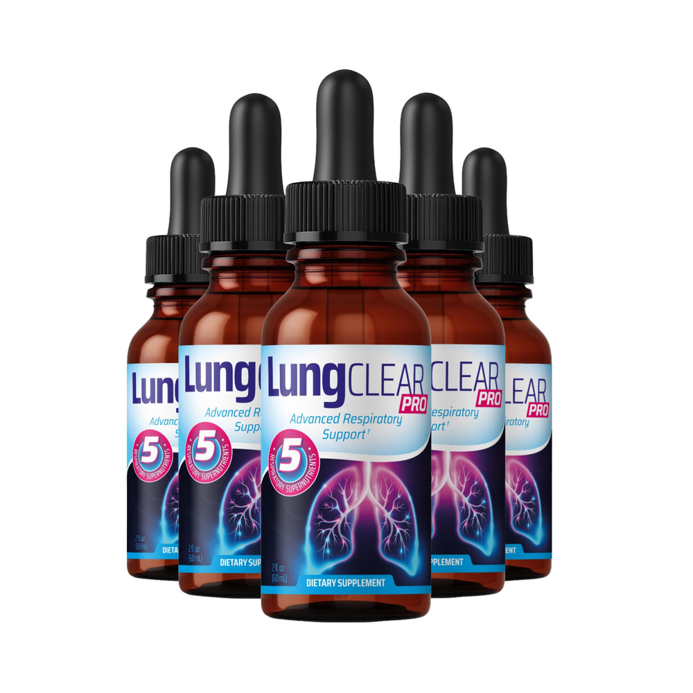 (5-Pack) Lung Clear Pro Drops - LungClear Healthy Lung Support Drops