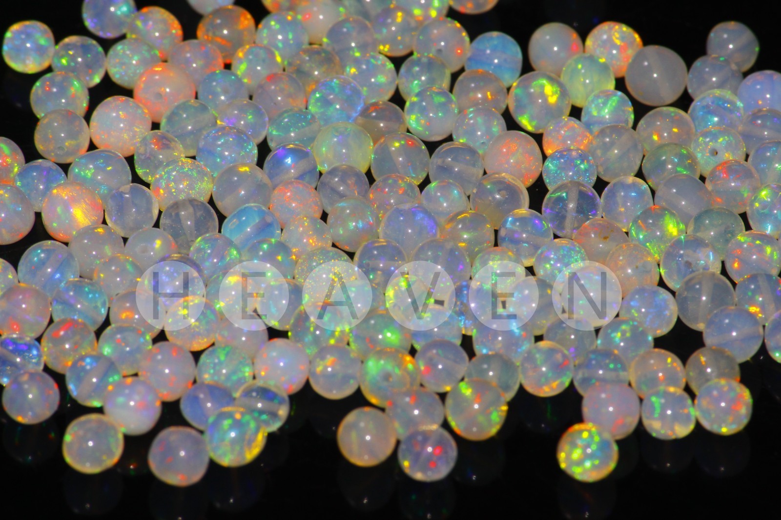 Natural Ethiopian Opal Smooth Round Beads 4-5mm – Drilled Gemstone Bead Strand