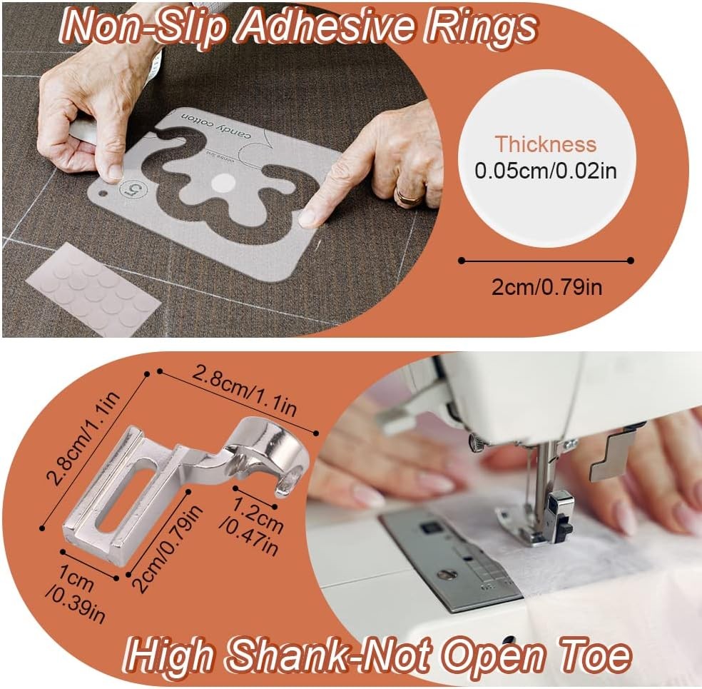 14 PCs Free Motion Quilting Template Set Includes 11 Templates 3mm,...