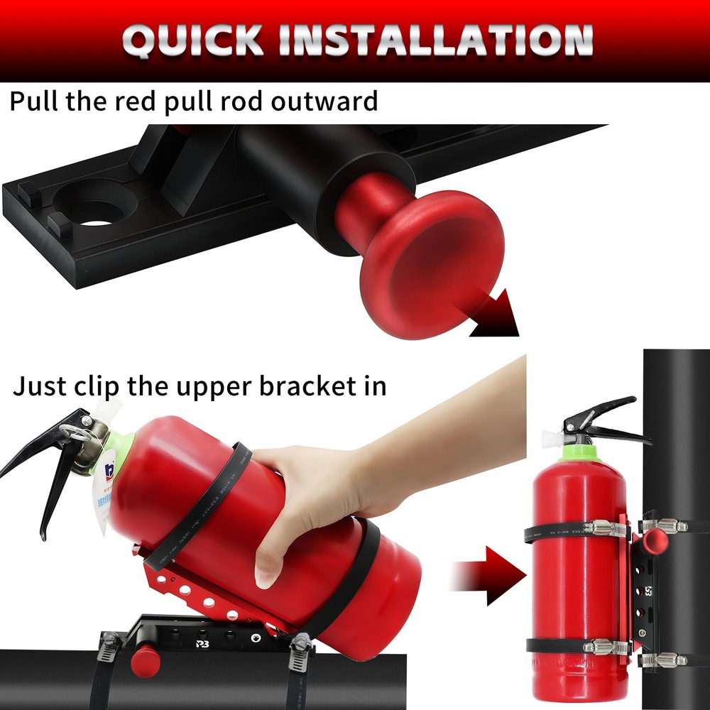 Universal Quick Release Fire Extinguisher Mount, CNC Aluminum Adjustable Roll...