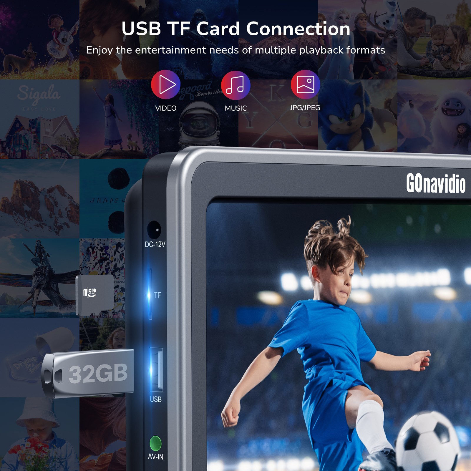 2 x 10.1" Full HD Car Headrest Monitor DVD Player 1080P Screen HDMI USB +Headset