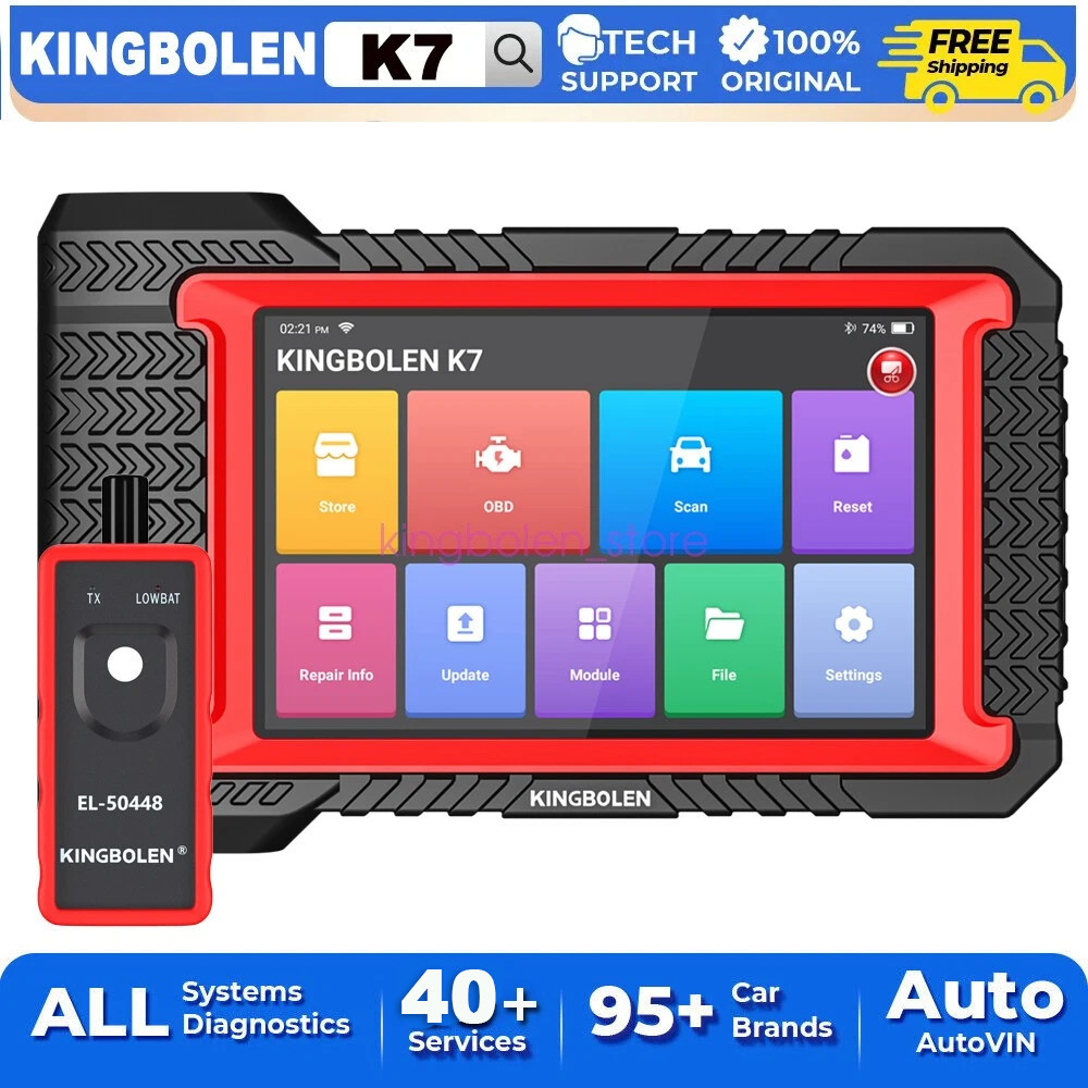 KINGBOLEN K7 OBD2 Car Diagnostic Tool Key Coding Full System CANFD Free Update