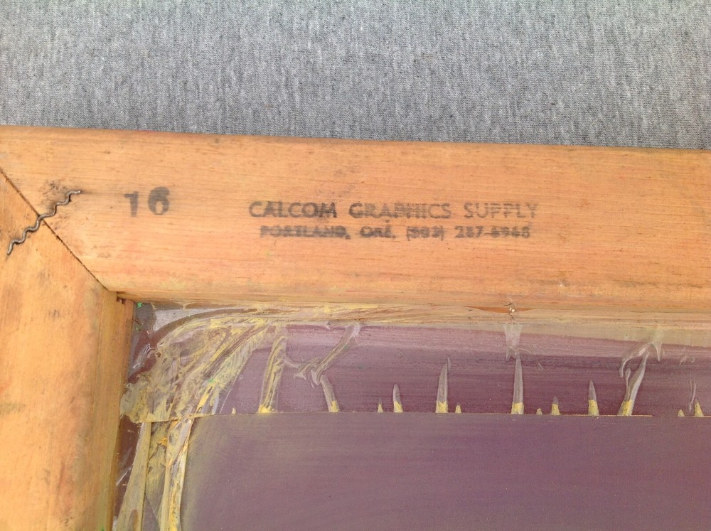Vintage Silk Screen Printing "7" Wood Frame