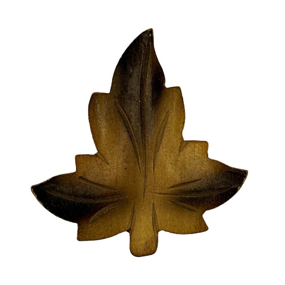 Vintage German Black Forest Cuckoo Clock Two Tone Leaf Replacement Part 2.5"