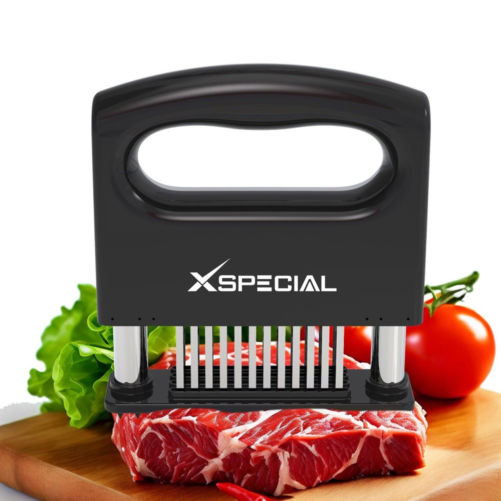 XSpecial Mini-Deluxe Meat Tenderizer Tool 48 Blade Stainless Small, Black