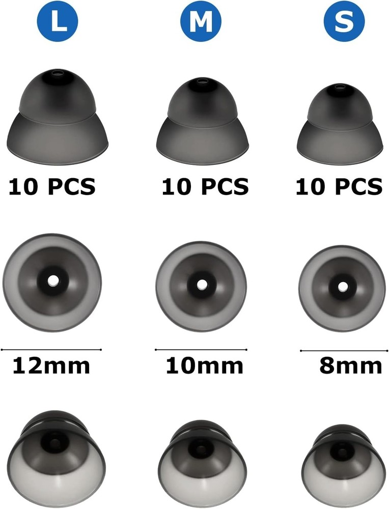 30-Pack Silicone Hearing Aid Domes – Comfortable, Durable, and Versatile for ...