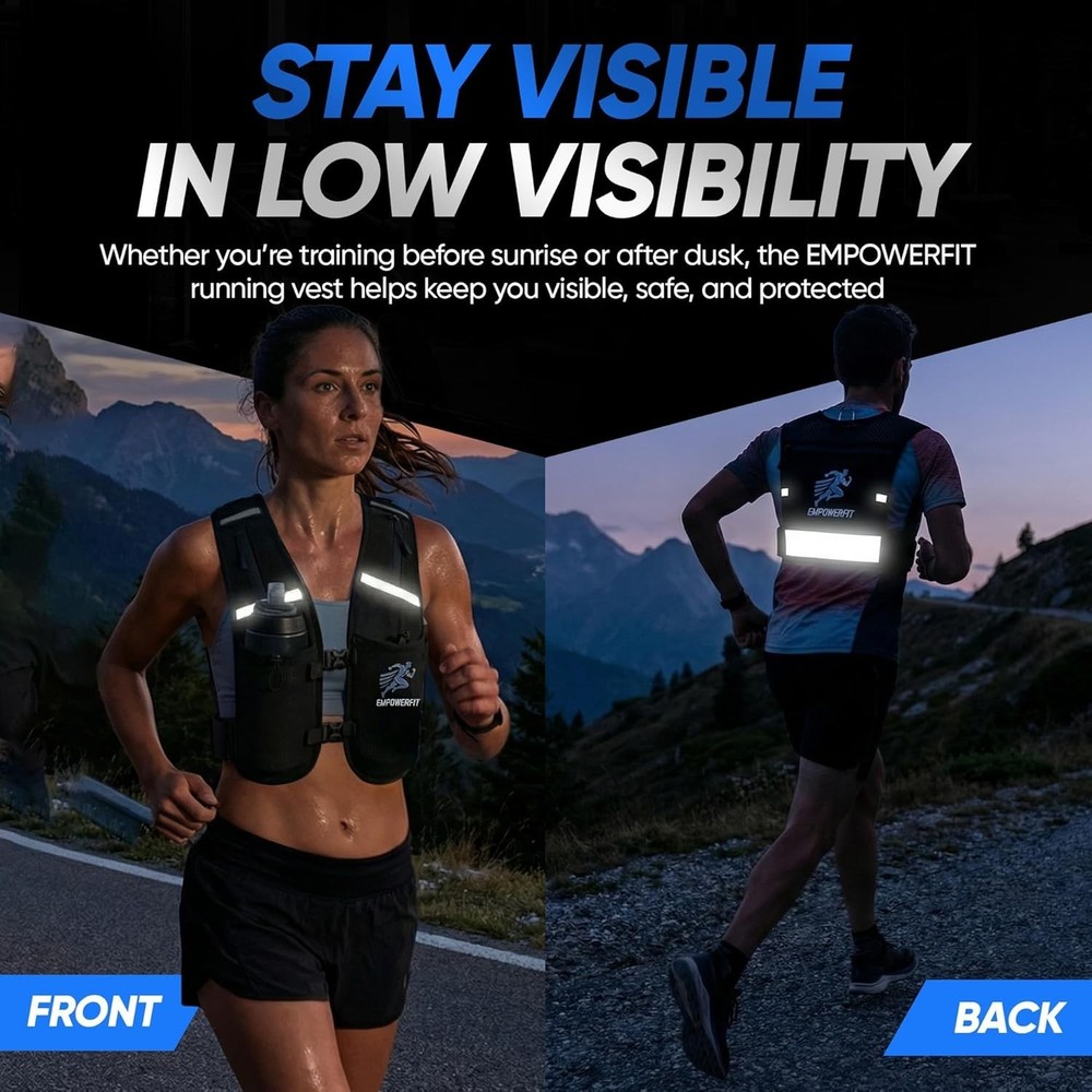Running Hydration Vest Bundle + 500ml Bottle & Phone Pouch - New - Adjustable