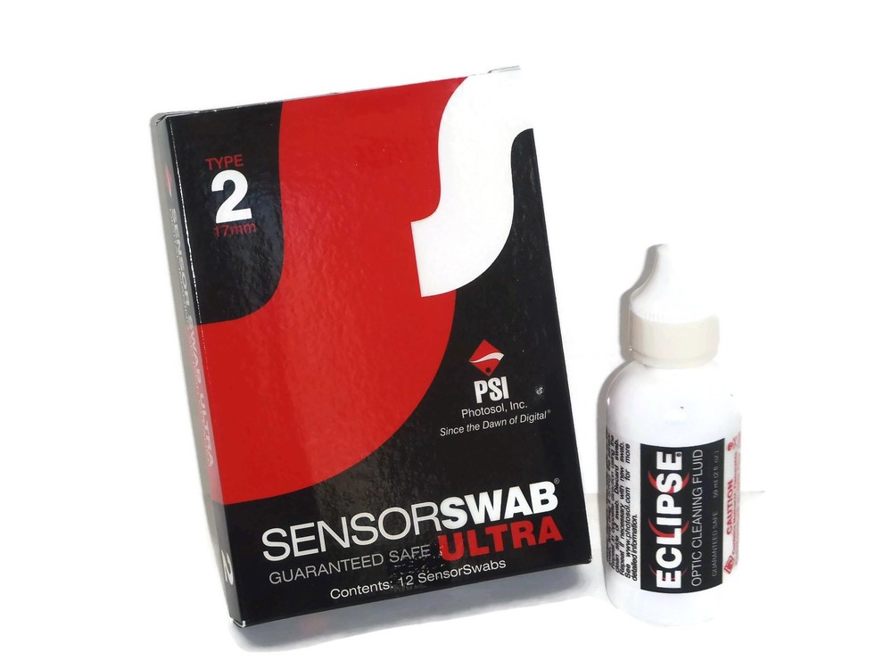 Eclipse 2oz Optic Cleaning Fluid + Sensor Swab 12 Pack / TYPE 2 17mm PHOTOSOL