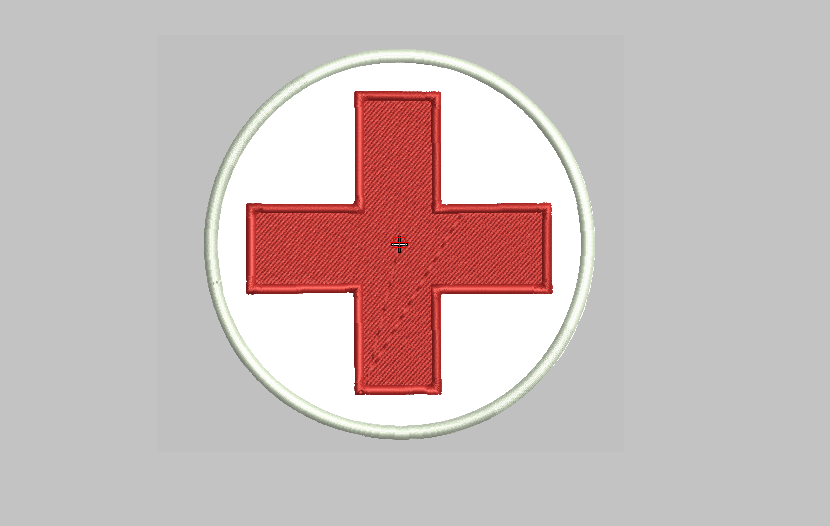 Red cross embroidered patch Sew On 4" ROUND