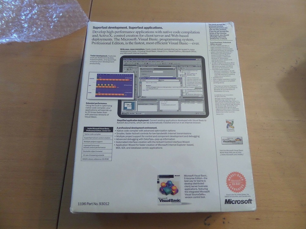 Microsoft Visual Basic 5.0 Professional Edition NEW Still Sealed BIG Box PC\CD