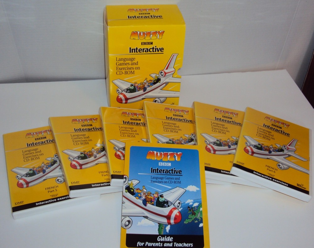 Muzzy BBC French Interactive Language Games & Exercises 6 CD-ROM Box Set Kids