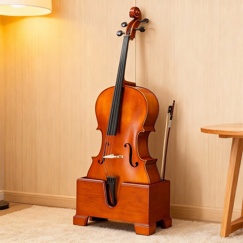 4/4 Natural reddish-brown cello base with foam protective layer