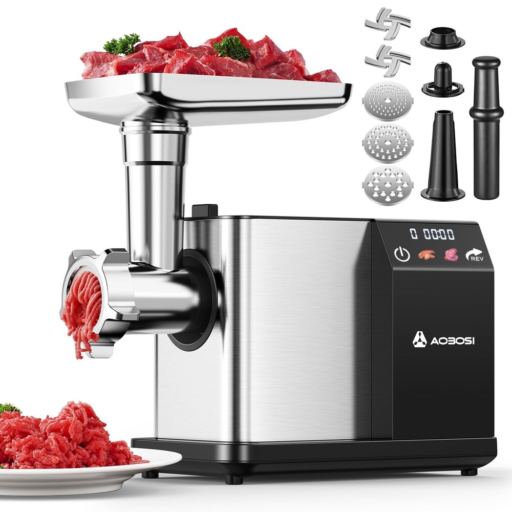 Meat Grinder Electric 3000W Max with Touch Color Screen, Auto-Reverse & Built...