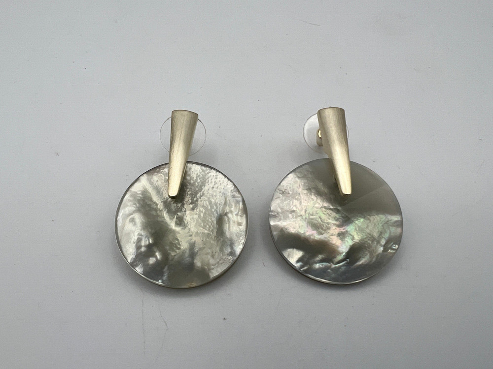 Kendra Scott Abalone & Silvertone Pin Back Earrings