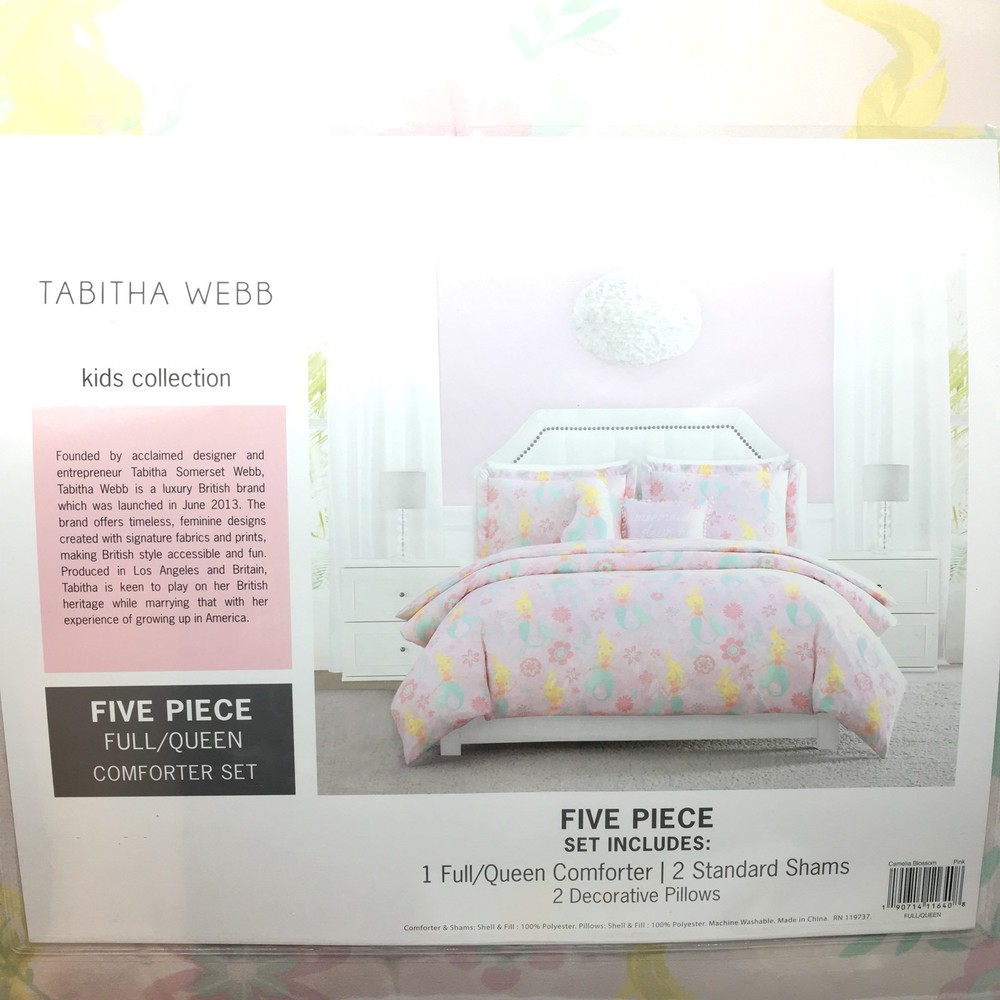 9pc Mermaid FULL Comforter Pillow SHEET Set Ocean Pink Tabitha Webb Designer