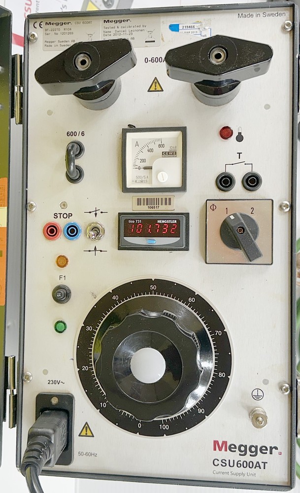 Megger CSU600AT 600A Current Supply Injector Unit - Protective Circuit Breakers