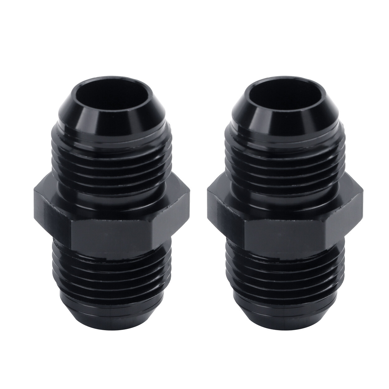 Male to Male Flare Union Coupler Fitting Coupling Aluminum Straight Black 2PCS