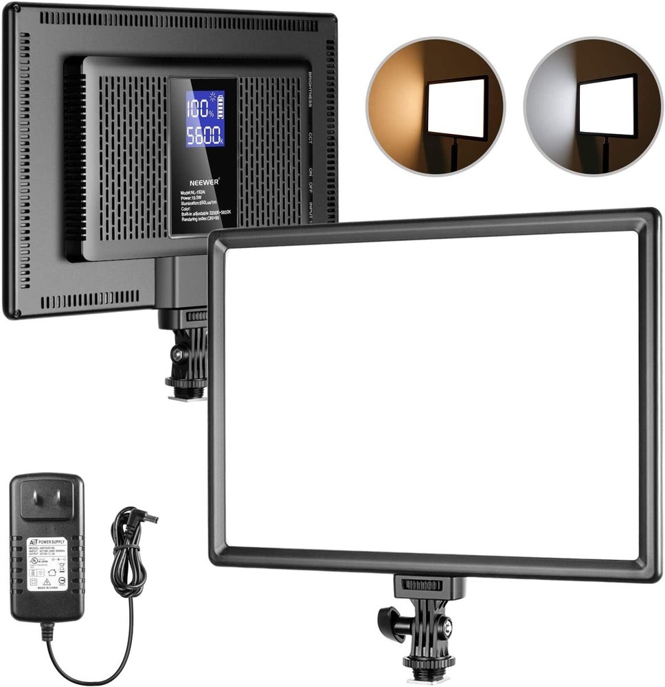 Neewer Ultra-Thin Dimmable Bi-Color 192 LED Video Light Panel with LCD Display
