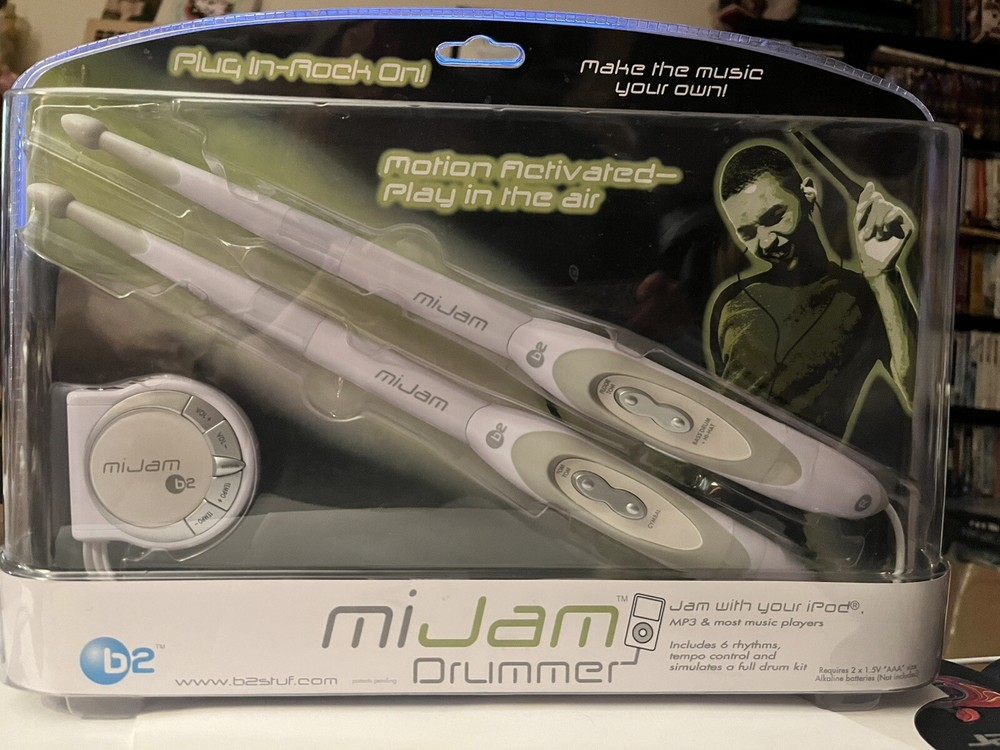 B2 MiJam DRUMMER Motion Activated iPod Electronic Drumstick Simulator New Sealed