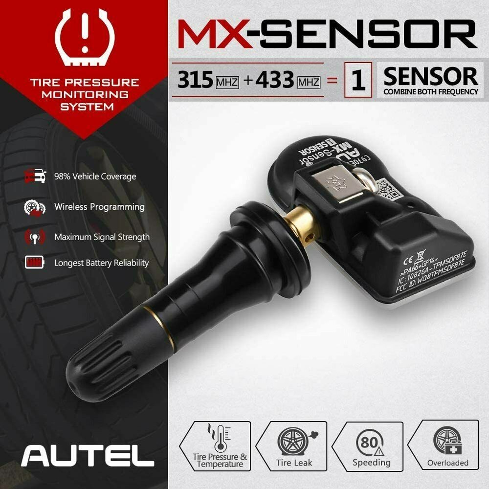 Autel TPMS MX-Sensor 315MHz 433MHz Universal Programmable Tire Pressure Sensor
