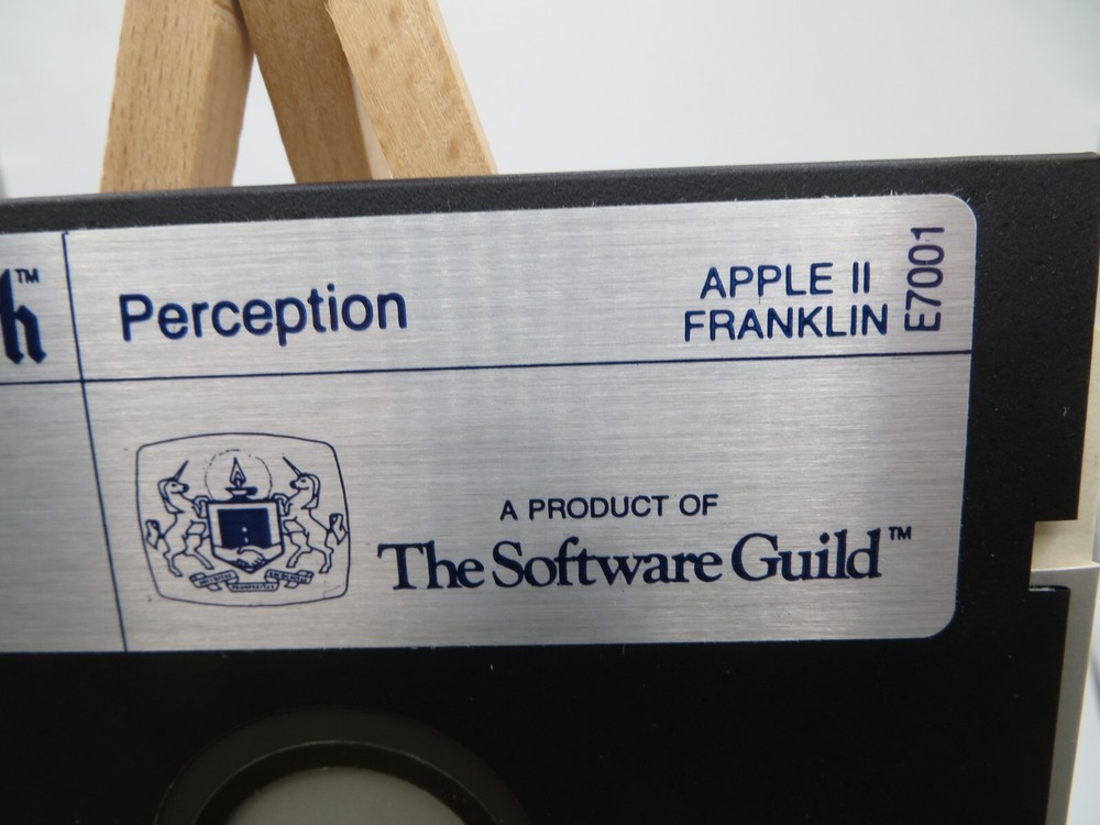 APPLE II 5.25" Floppy Disk PERCEPTION vintage computer game program Softsmith