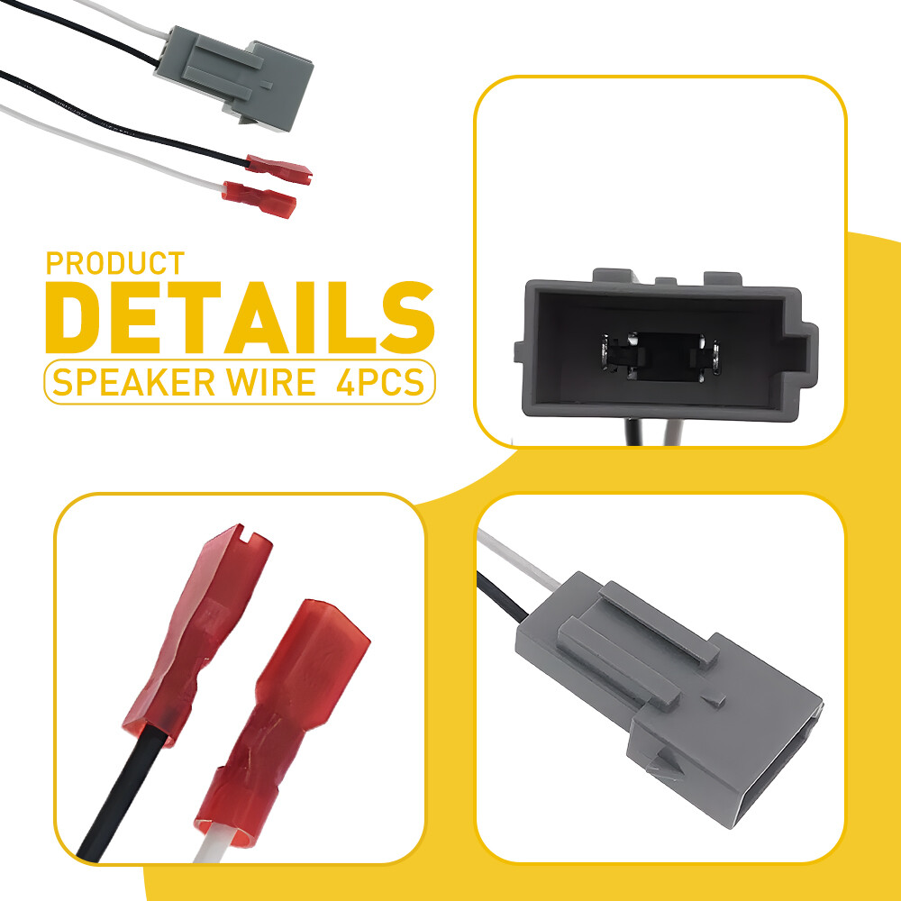 Car 4PCS 72-5512 Stereo Speaker Harness Connector Adapter For Ford Mustang 94-04