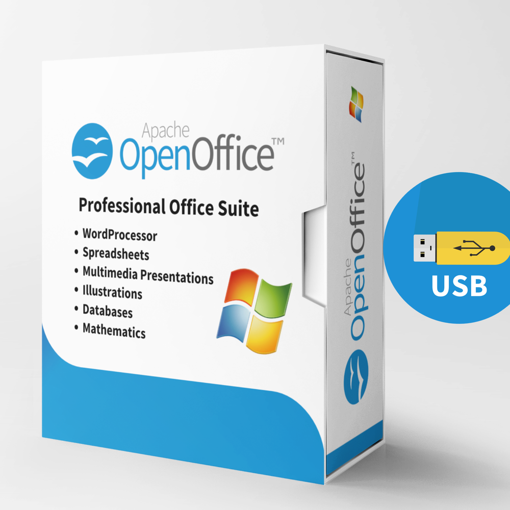 Open Office Software Suite for Windows-USB Word Processing Home Student Business