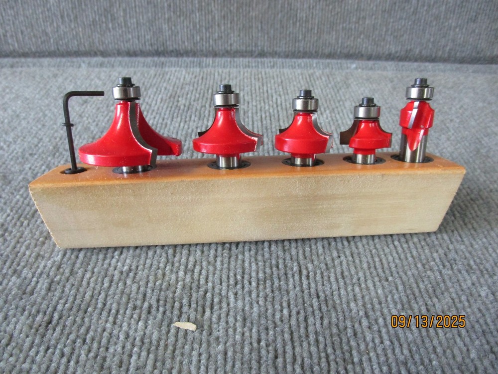 5pc Freud Rounding Over Router Bit Set