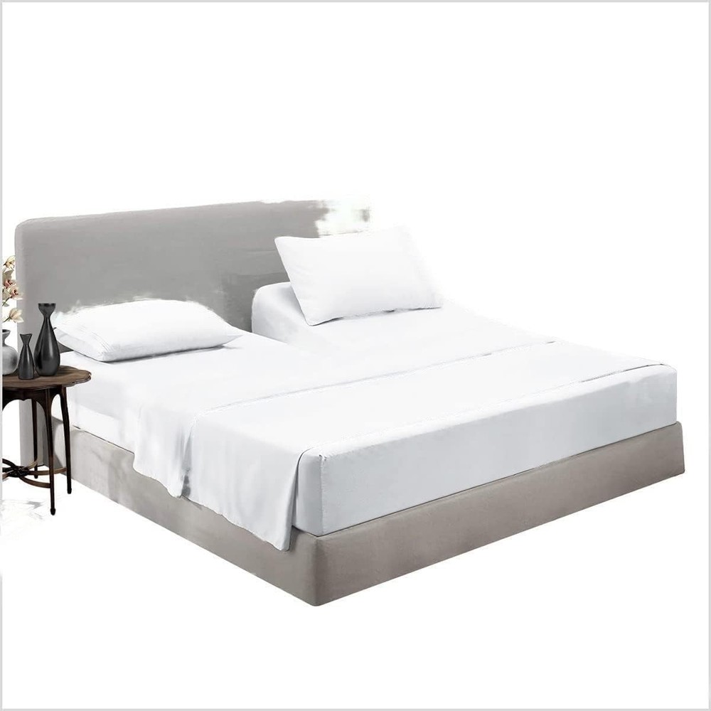 Top Split King Flex Head Sheet Set for Sleep Head, White