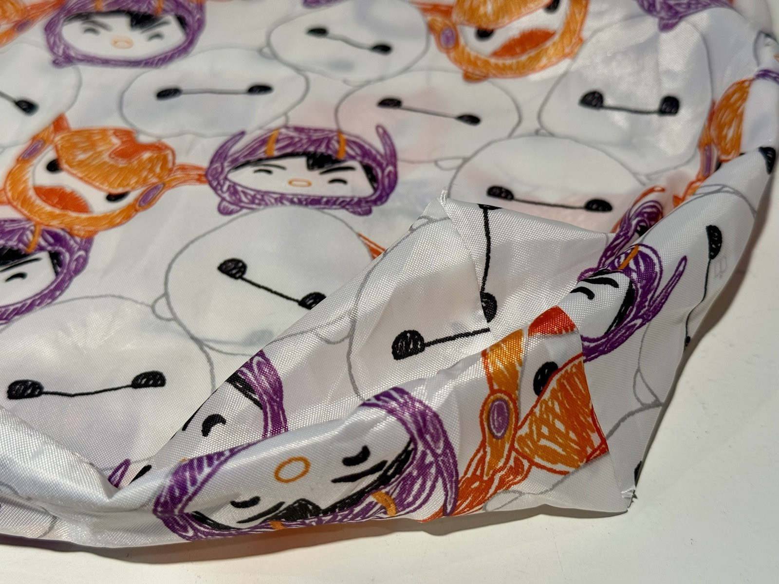 Disney Tsum Tsum Baymax Hiro Big Hero 6 Nylon Tote Bag Reusable All Over Print