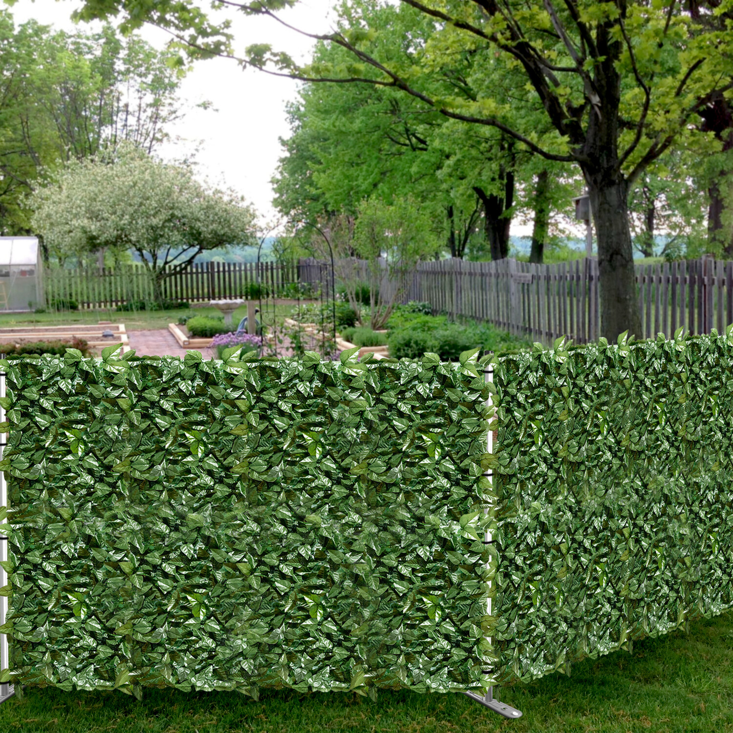 4x14 ft Artificial Faux Ivy Leaf Privacy Fence Screen Wall Hedge Decor