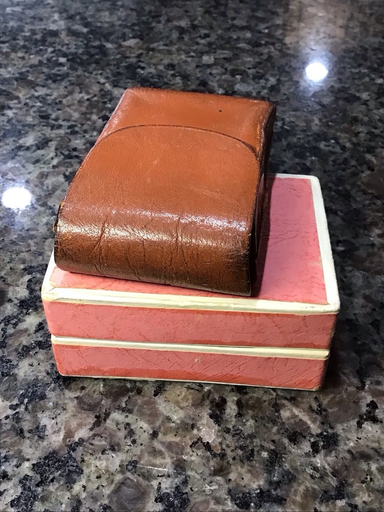 VINTAGE WW2 MILITARY 1940’s Brown Leather Cigarette Holder Hand Stitched Case