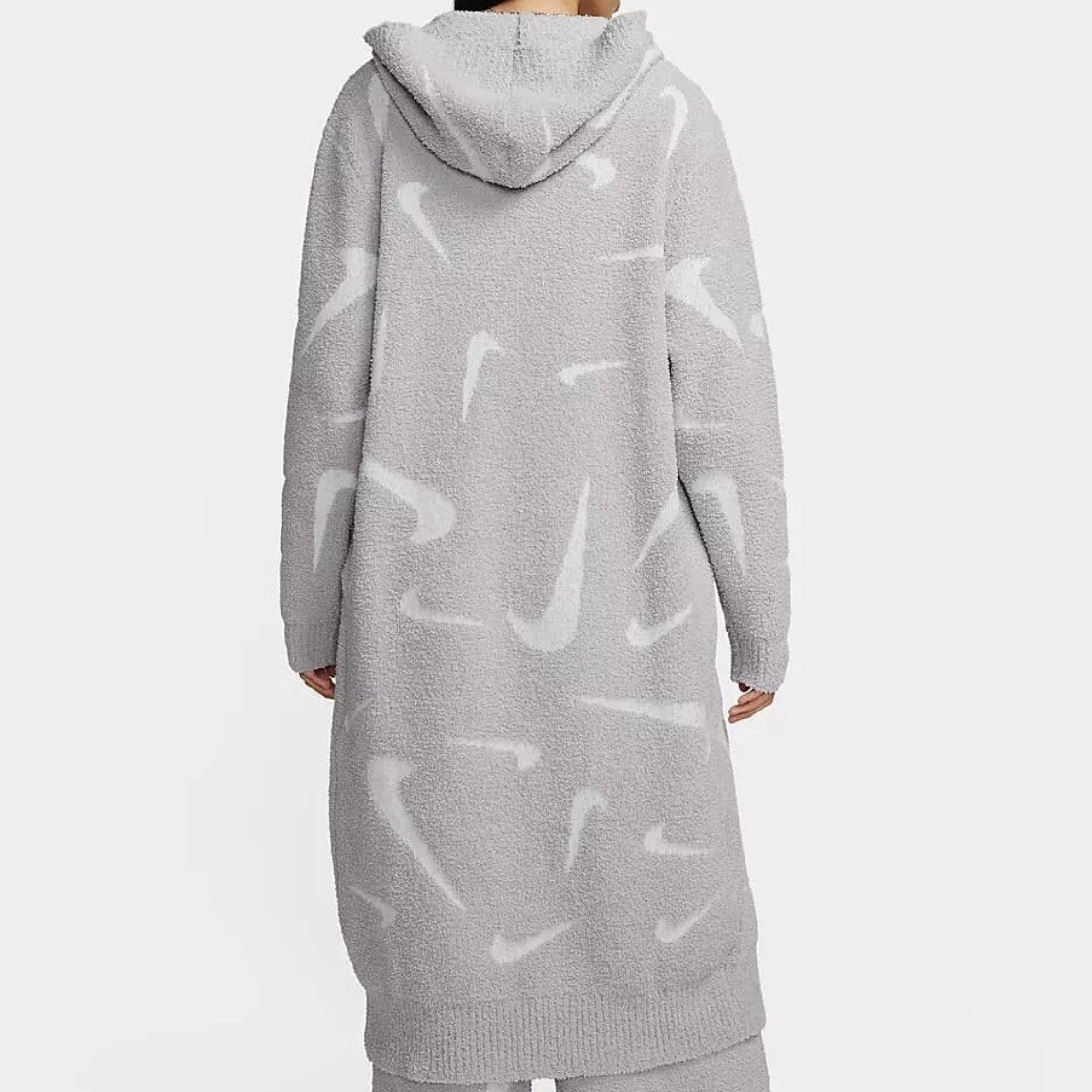 Nike Phoenix Cozy Boucle Long Knit Cardigan Women Grey FD4282-077 Women’s Medium