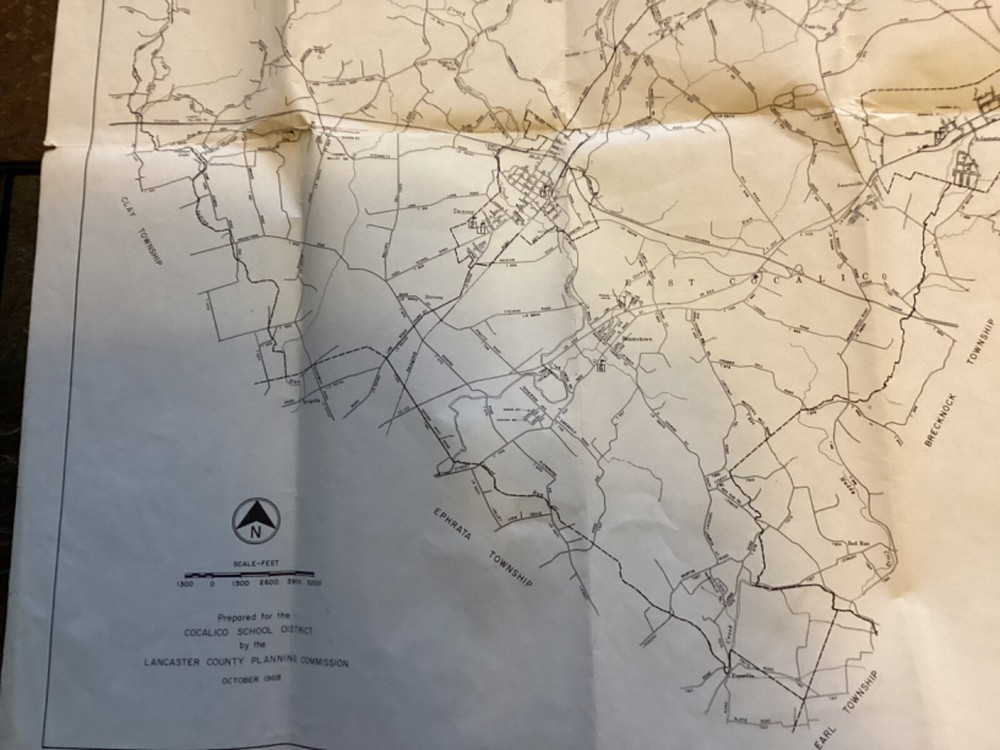 1968 Cocalico School District Map, Lancaster County Planning Commission