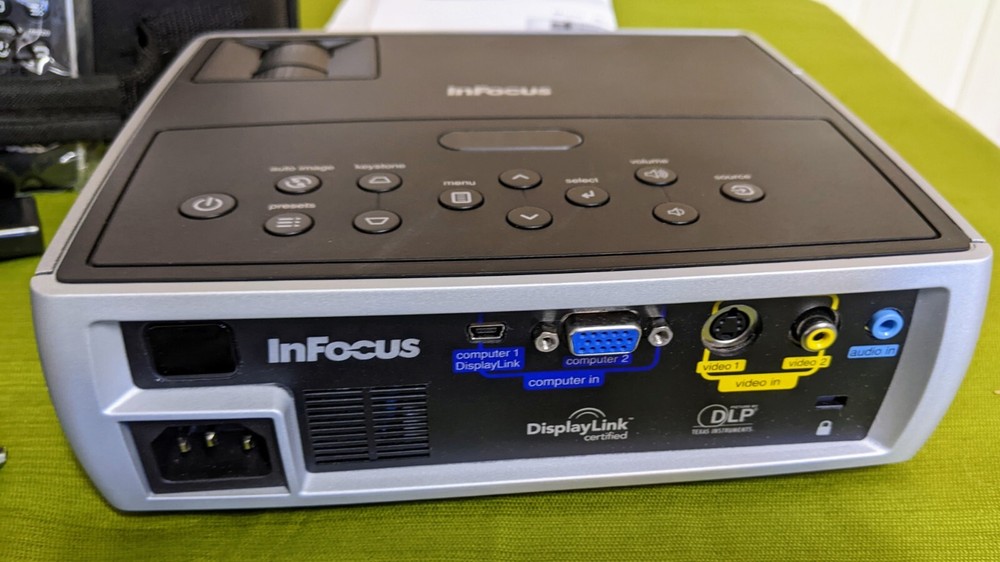 InFocus Projector Model: IN 1100 with remote, cables, manual & carrying case