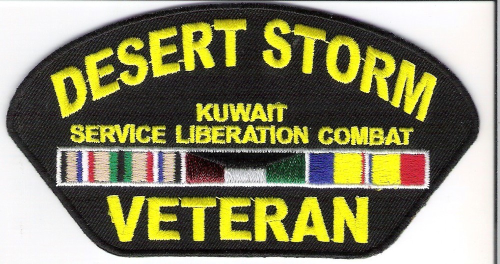 MILITARY U.S. SERVICE PATCH  " DESERT STORM " COMBAT SERVICE